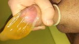 Pee & Cum filled Condom Jerk Off snapshot 4