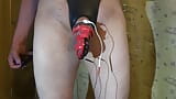 Estim cum milking with black red Chastity cage snapshot 5