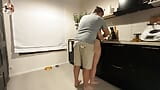 amateur WIFE pussy eating and squirting a lot in the kitchen snapshot 2