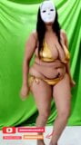 Sona Bhabhi in Gold Bikini dance snapshot 9