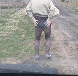 Outside in heels tight shorts and tights snapshot 2