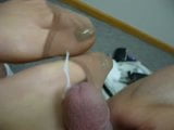 Cumming on her nylon feet snapshot 8