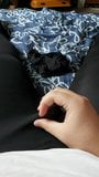 Crossdresser rubbing in opaque tights snapshot 1