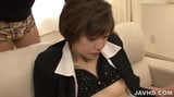 Threesome action with short-haired Asian lady Akina Hara snapshot 6