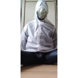 Masturbation in a raincoat under Latexmask breathplay snapshot 9