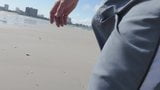 Jerking off on public beach-Big Cum Shot-Hairy Bear snapshot 2