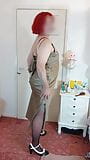 Redhead crossdresser in full length dress snapshot 4