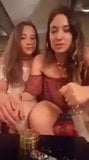 2 amigas espanolas en directo bebiendo y besandose snapshot 6