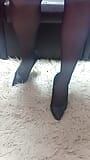 Nylon feet in high heels snapshot 11