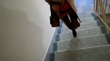 Nylon pantyhose and heels, climb the stairs snapshot 7