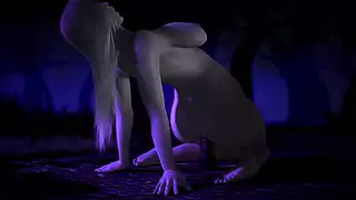 Телочка-блондинка скачет на дилдо в лесу: 3D порно | xHamster