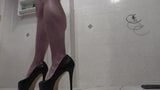 CD Trudy walks with shaved legs in her new heels snapshot 8