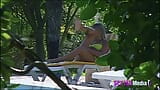 Spontaneous big cock sex on sun lounger with pool boy snapshot 2