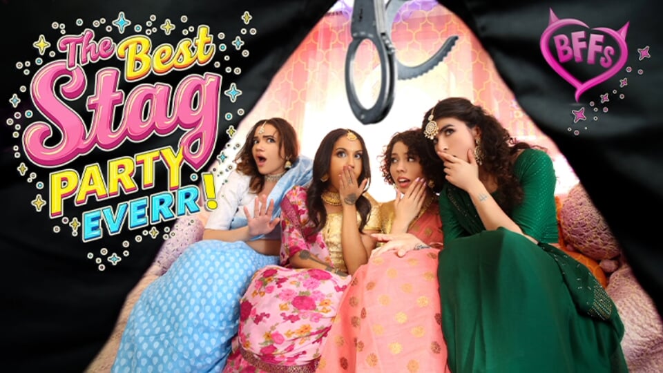 ¡Las mejores amigas indias se follan a un stripper masculino para su despedida de soltera!