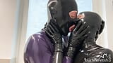 TouchedFetish - FULL CLIP - Fetisch Ehefrau gefesselt in Bondage & geknebelt in Latex Gummi Catsuit & Overknee Stiefel | Muschi geleckt snapshot 1