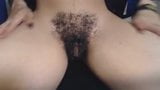 Very HAIRY middle eastern lady touches herself snapshot 3