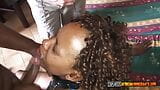 Big Afro African Slut Sucking Fat Dominant German's Cock! snapshot 19