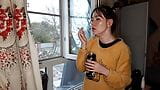 stepsister smokes a cigarette and drinks alcohol snapshot 13