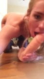 Haley Miller gives a blowjob to a huge dildo snapshot 7