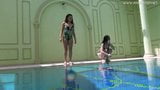 Hot Spanish and Russian teen in the pool naked snapshot 1