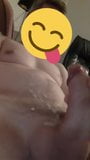 Spurting cum onto my strong body with my thick curved cock snapshot 8