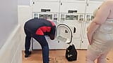 The service technician arrived to repair the laundry machines, but he thought servicing me was a better idea snapshot 10