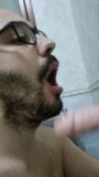 a sloppy and dirty blowjob to a 8 inches dildo with deep throat, dialog JOI and Gagging snapshot 7