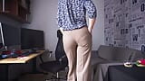 Hot Secretary Teasing Visible Panty Line In Tight Work Trousers snapshot 1