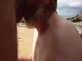 dave gives nat a good headjob at the beach snapshot 5