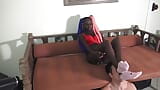 Ebony Teen Pearl Sock Sniffing snapshot 5