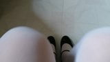 Black Mary Jane dengan penggoda pantyhose putih snapshot 1