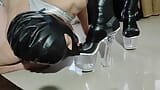 Two Mistresses Natalie and Karolina Dominate a Guy Slave snapshot 4