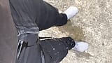 Pissing my black jeans outside snapshot 4