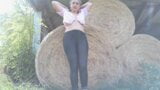 sweet hot girl fucking hard in the countryside on hay bales snapshot 1