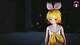 Kagamine Rin - Danza sexy per adolescenti carine e spogliarsi graduale snapshot 3