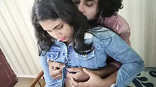 Skirt and Shirt Romance by Vaishnavy and Sharun Raj Shirt Open and ...