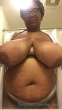 Solo ebony bbw bouncing huge boobs snapshot 2