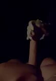 Riding a torso dildo at night in a parking lot snapshot 8