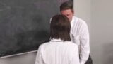 two  high school girls threesome with teacher in class rough snapshot 4