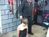 Short haired slave gets bound and sat on floor snapshot 4