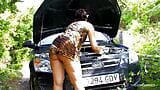 To fix her car she bends over and gets penetrated from snapshot 1