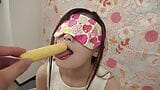 She'll win a prize if she can guess all the contents of the mouth with blindfolds! snapshot 1