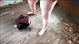 Naked on the porch - titslapping snapshot 4