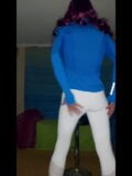 My sexy new white tights hug my ass so tight hehe snapshot 9