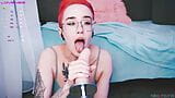 Cute tomboy getting fuck in mouth by fuckmachine snapshot 8