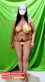 Sona Bhabhi in Gold Bikini dance snapshot 8