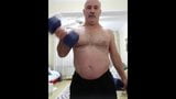 Moustached Turkish Daddy Bear Working Out snapshot 7