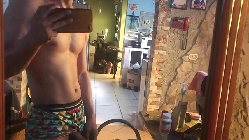 Cute young Latino jerks off his big cock on his best friend's webcam - Jovenpoder