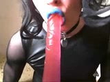 Sissy soska suck pink dildo snapshot 2