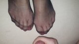 Cum on wife's nylon feet snapshot 3